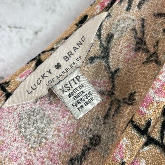 Lucky Brand Size XS Maxi Dress Boho Floral Print - Picture 3 of 11